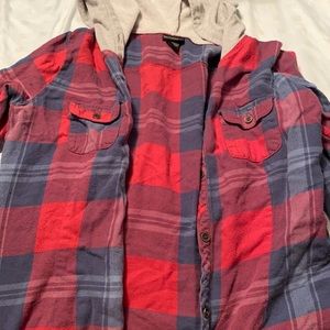 Day trip flannel with hood